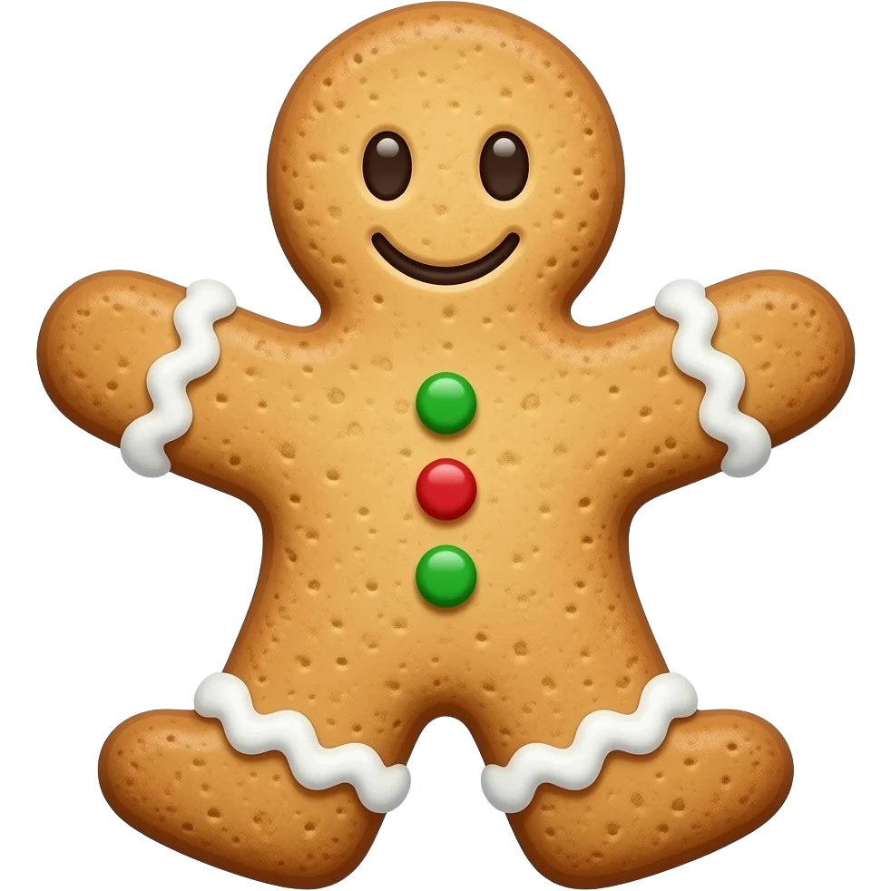 Christmas cookie with arms and legs emoji