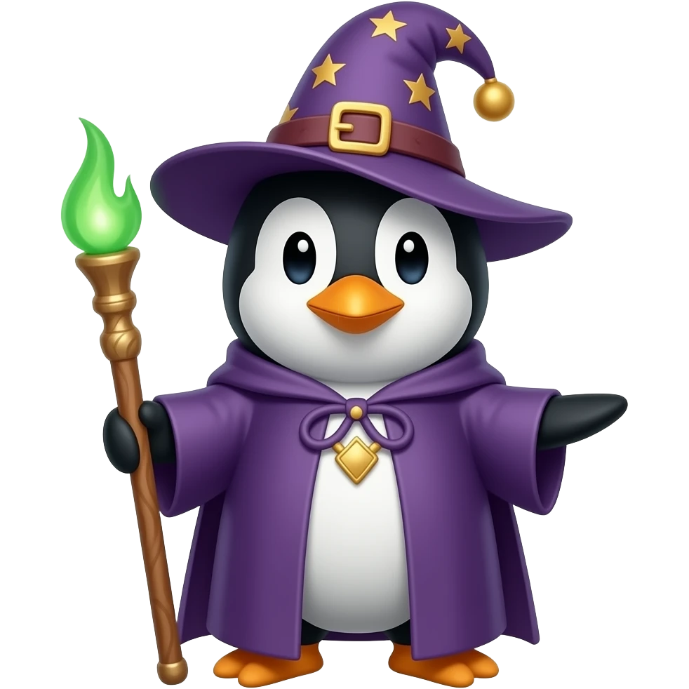 Penguin Wizard emoji