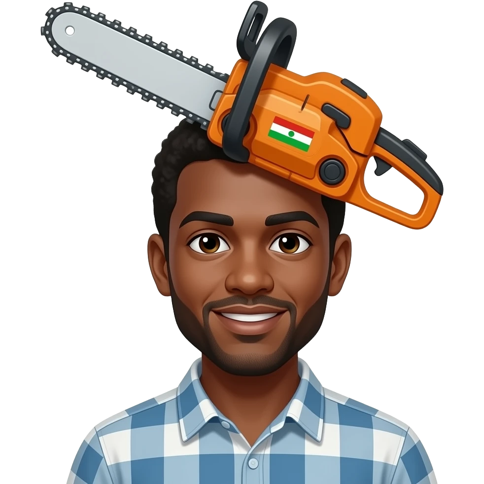 niger with a chainsaw instead of head emoji