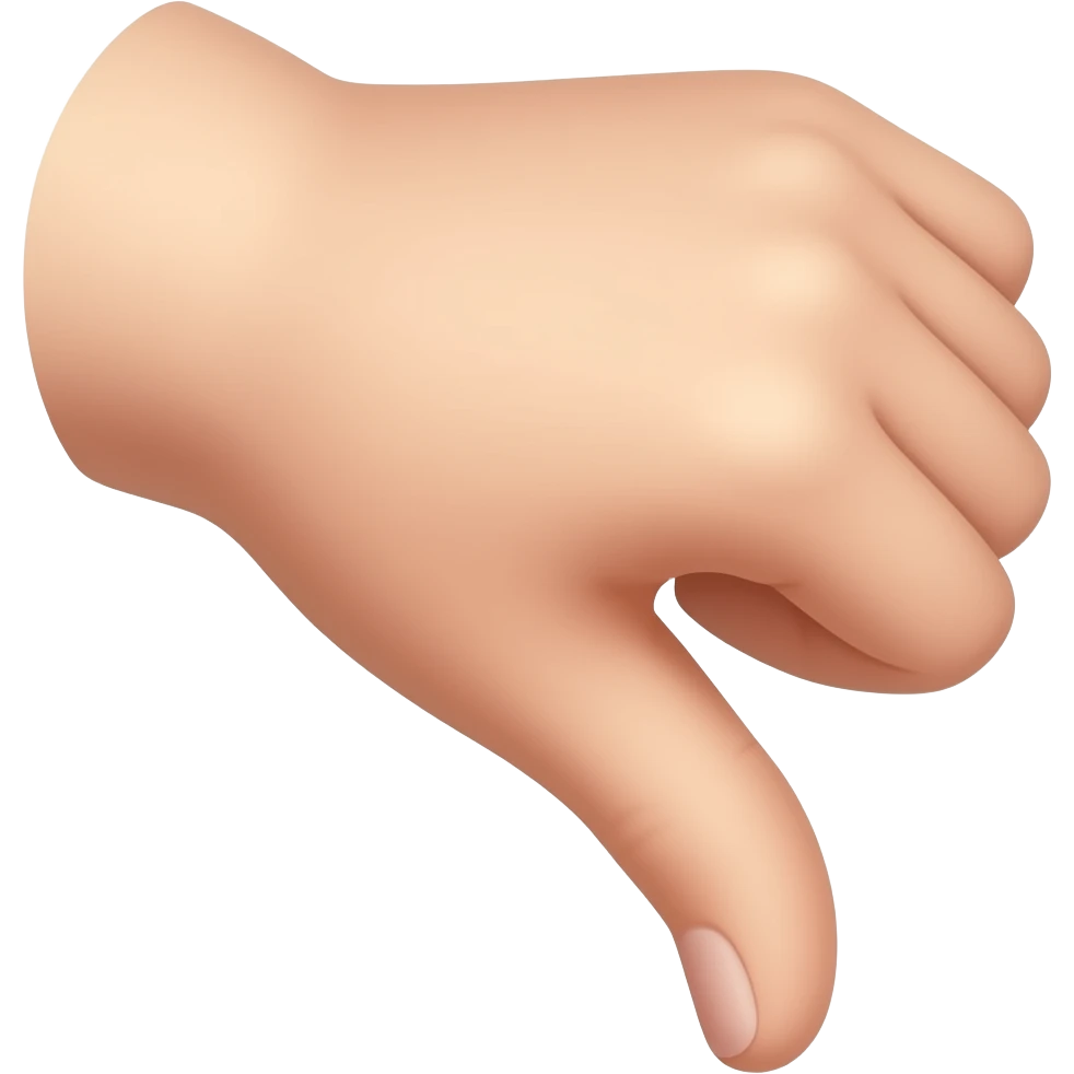 Twittlee fingers pinky, thumb and pointer down emoji