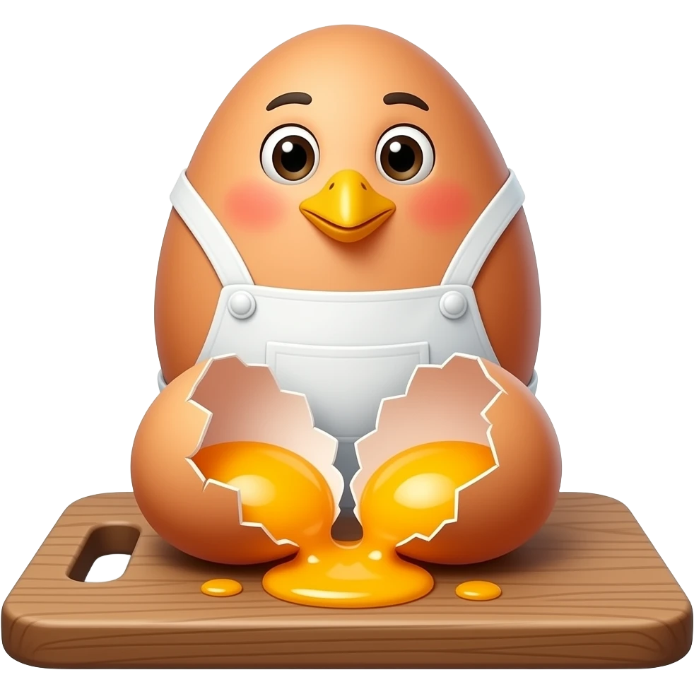 Mr Egg cracking eggshells emoji