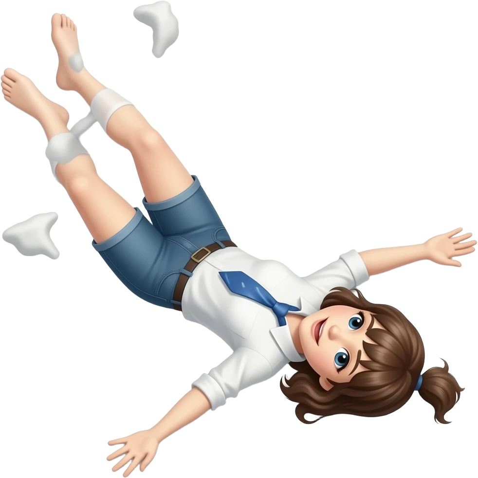 white woman faling emoji