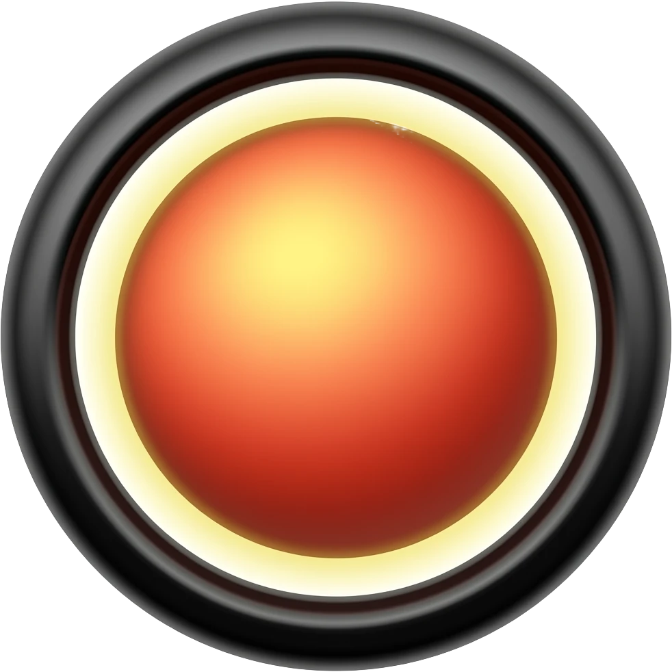 Red ball and surrouding is black circle and on black circle is yellow ball emoji