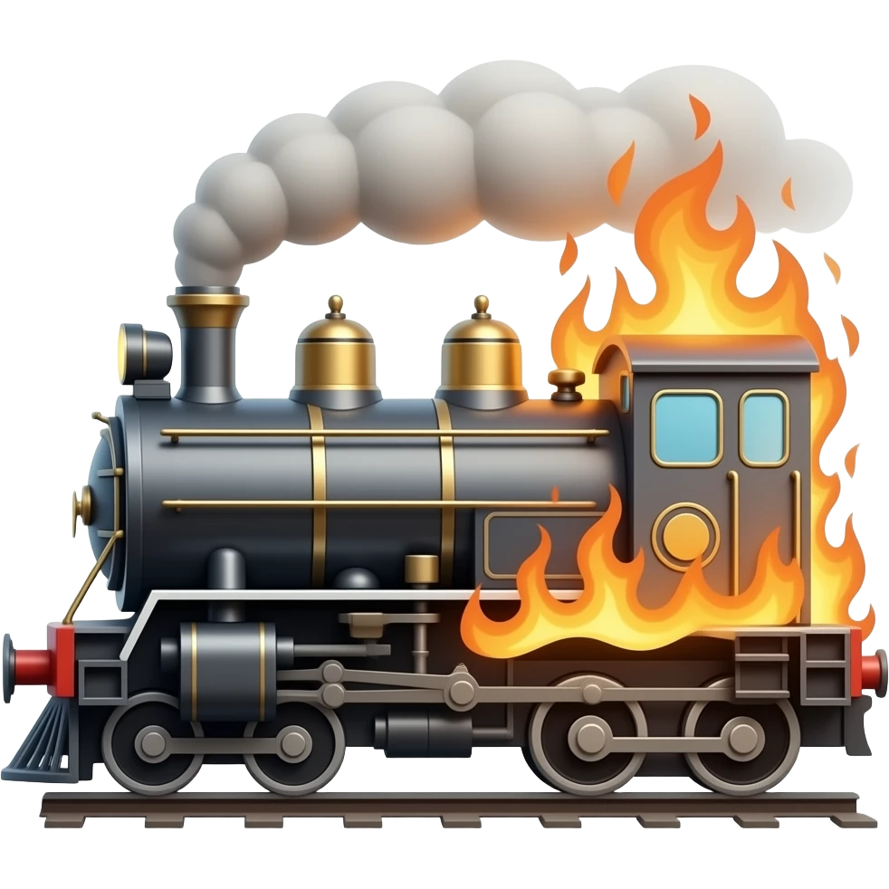 burning train emoji