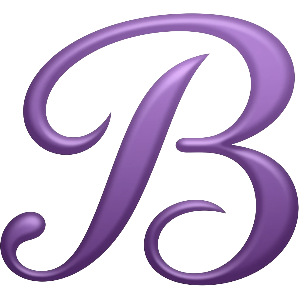 purple letter b in a cursive style emoji