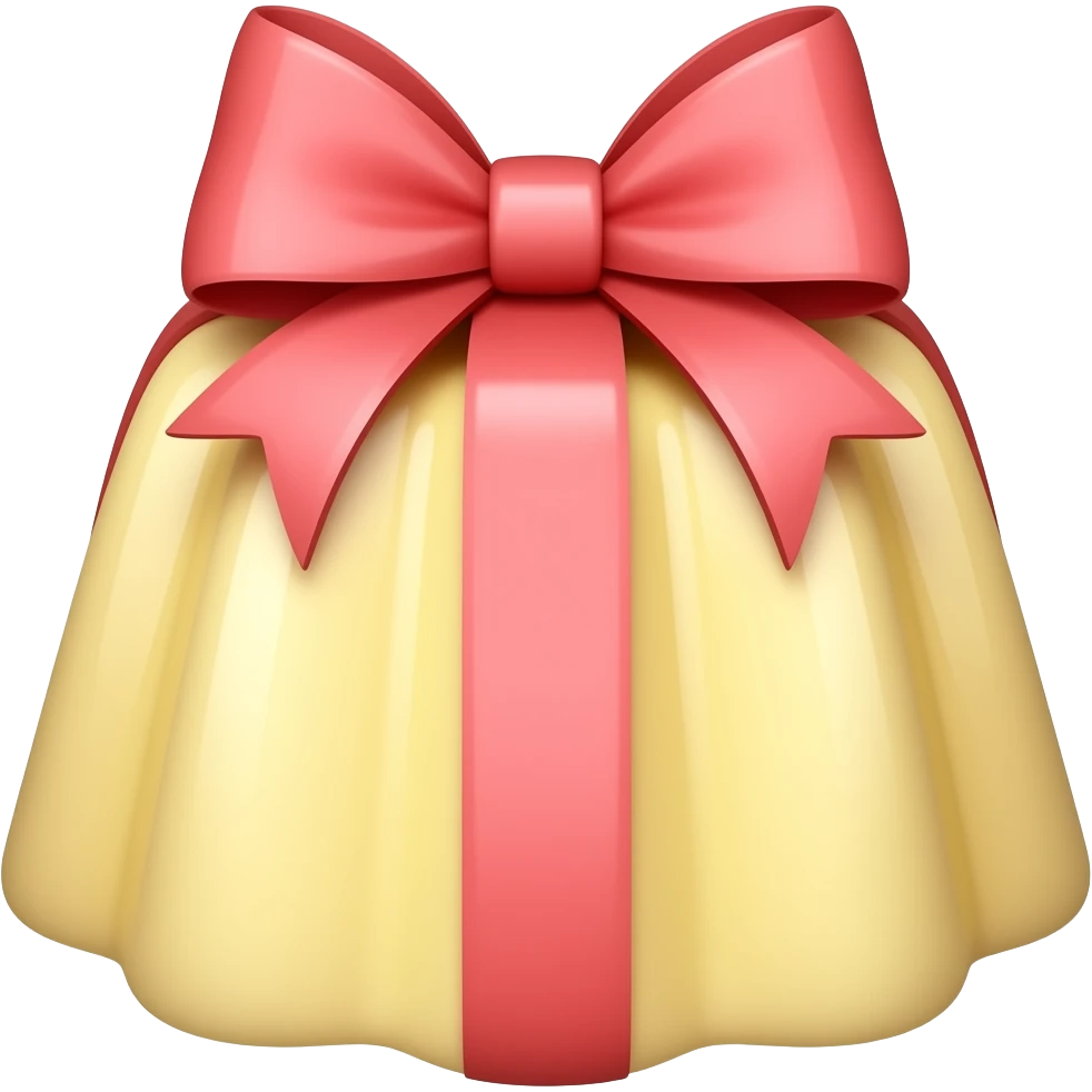 Pudding with bow emoji