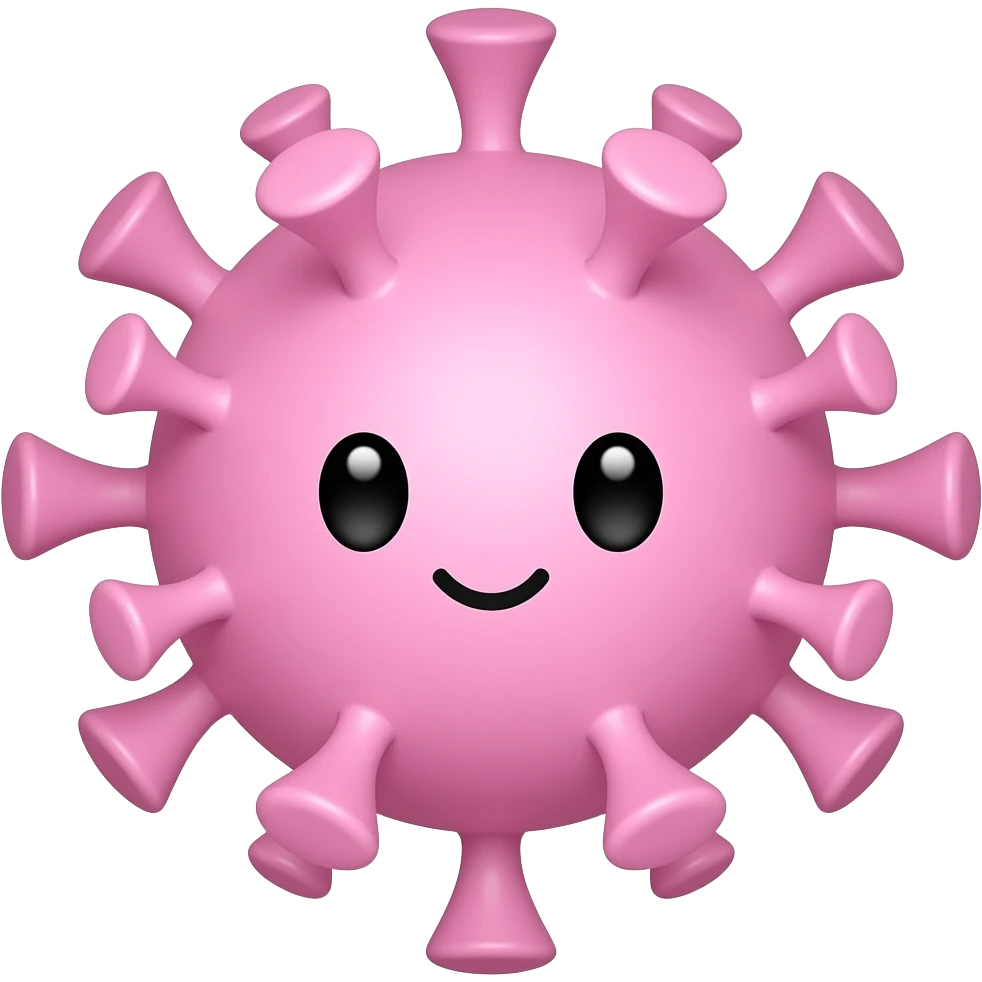 cute PASTEL pink VIRUS emoji