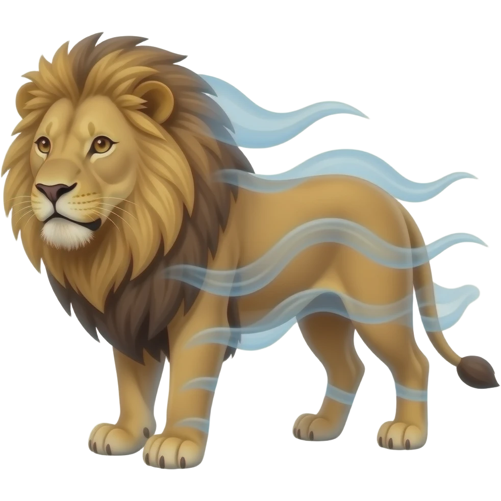 Lion made out of air/wind emoji