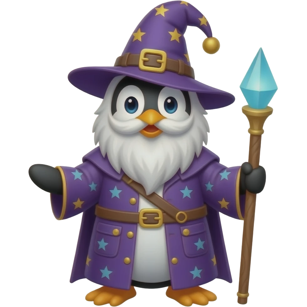 Penguin Wizard emoji