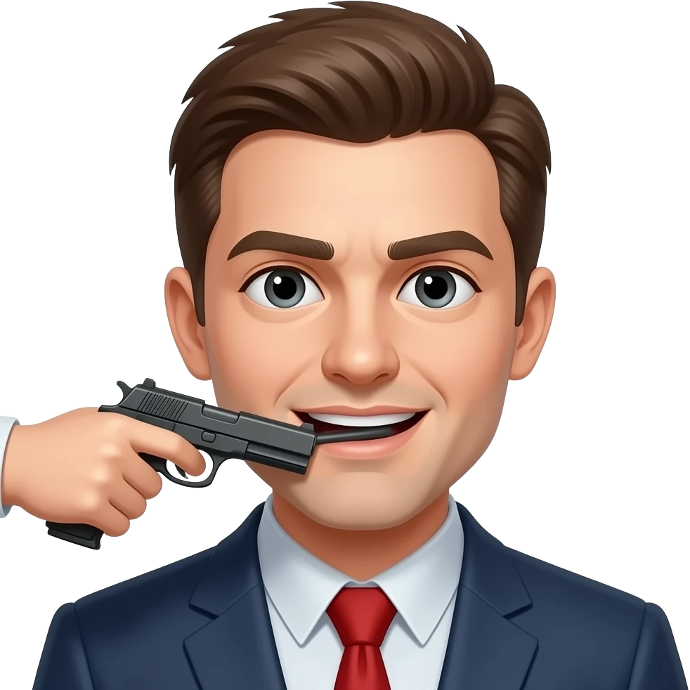 Gun in mouth emoji