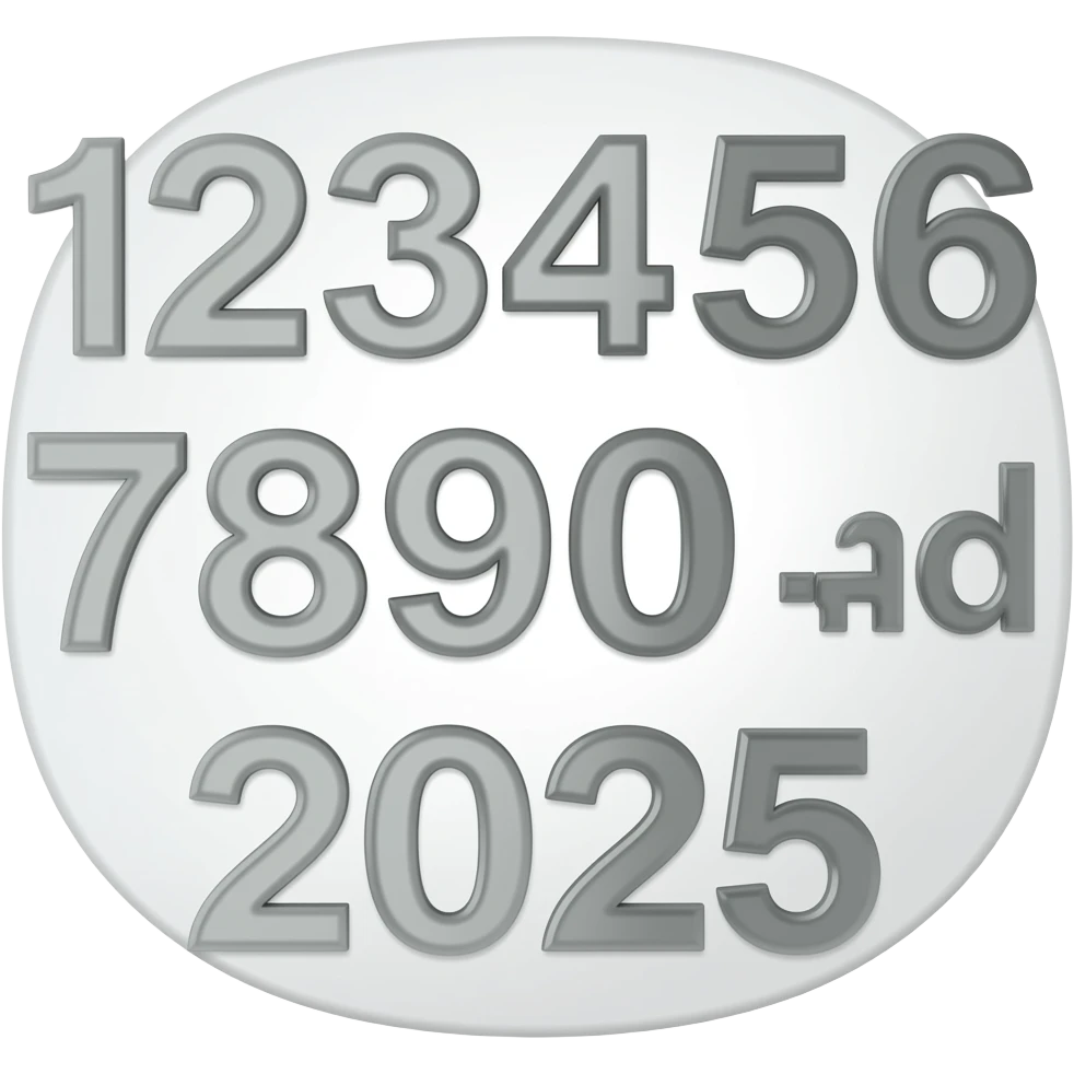 ¹²³⁴⁵⁶⁷⁸⁹⁰ 1234567890 number 209-2025 emoji