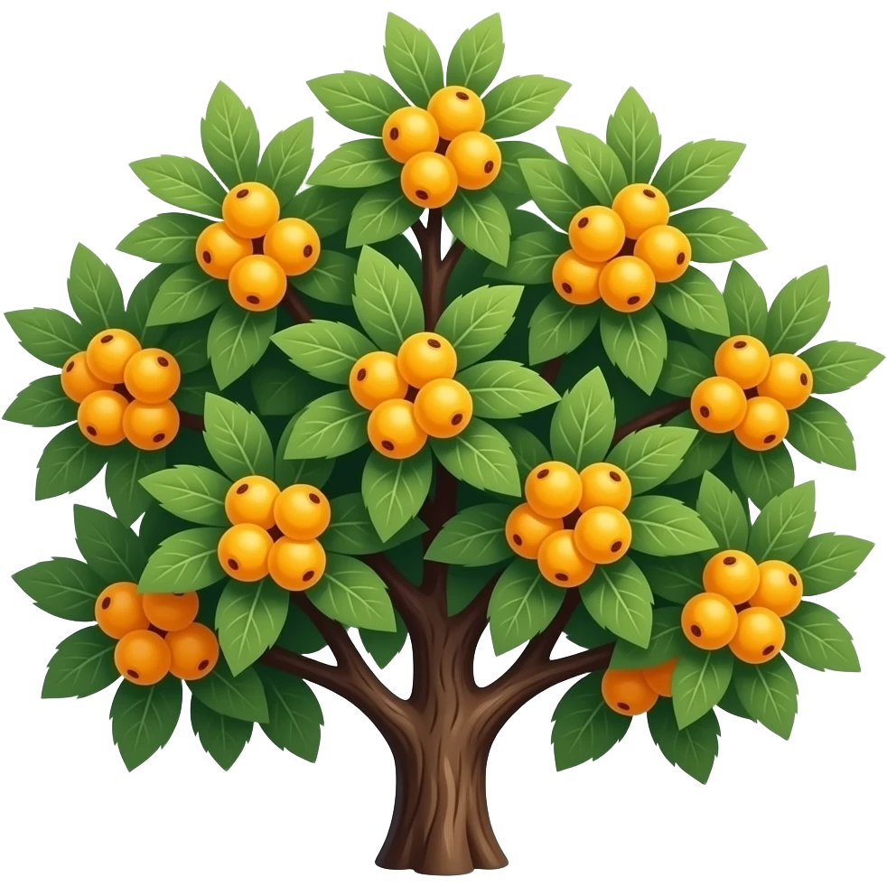 Photorealistic alycha tree: dense clusters of small yellow‑orange ...