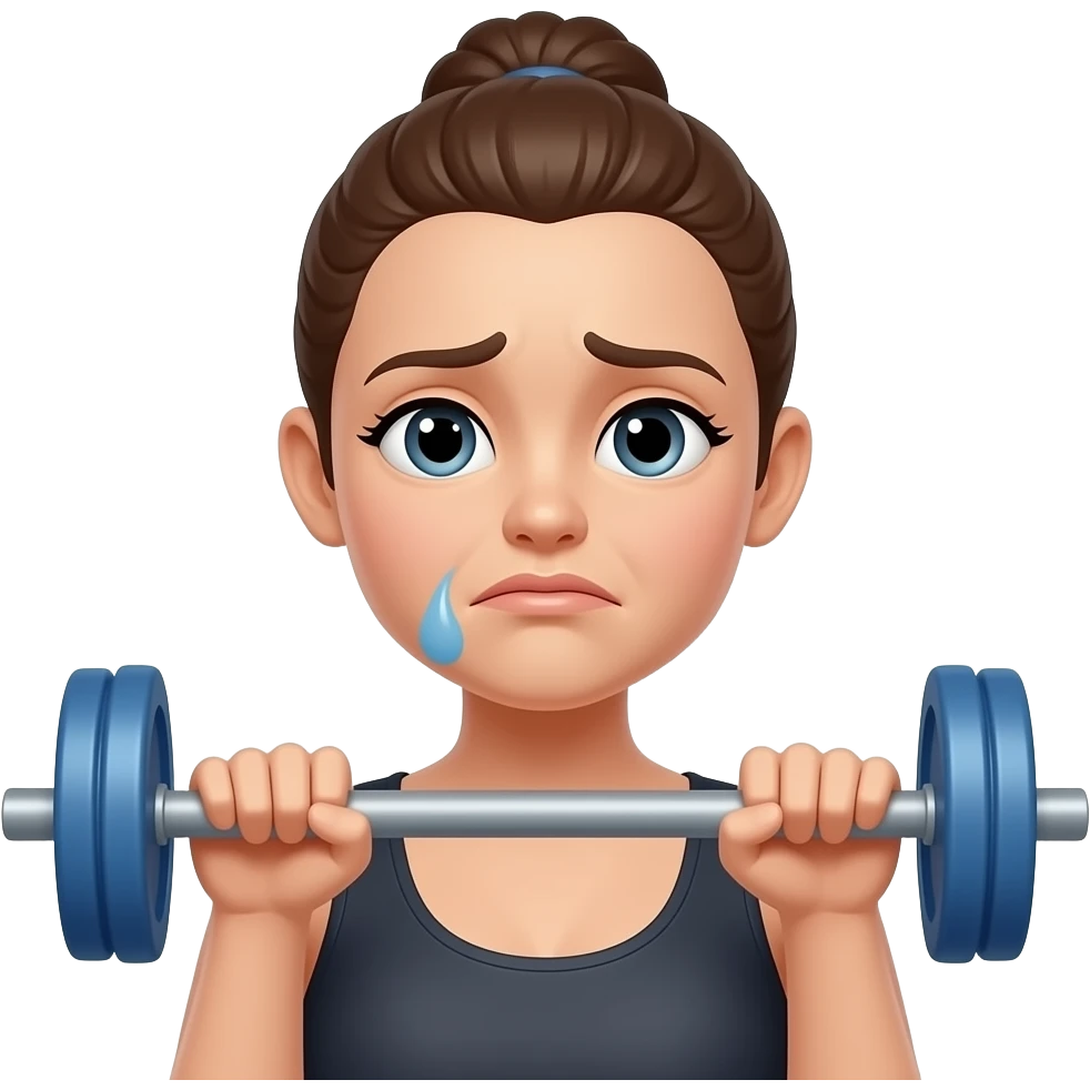 woman gym fatigue emoji