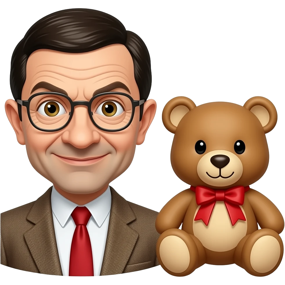 Mr Bean  and teddy emoji