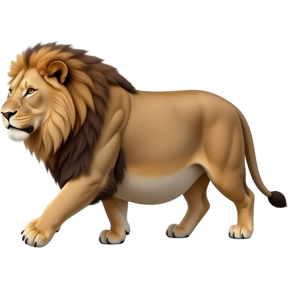 A reality lioness,trying to walk normally,but her huge overstuffed tummy rolls side to side,the lioness ate way too much,she became so fat,she has the biggest pot belly. emoji