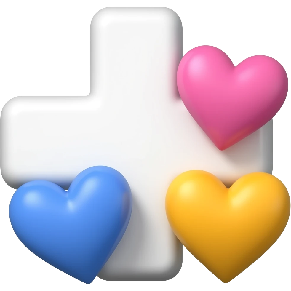 Sa fie un 1+ cu inimi pe langa el.sa fie colorate ca sa postez pe un canal emoji