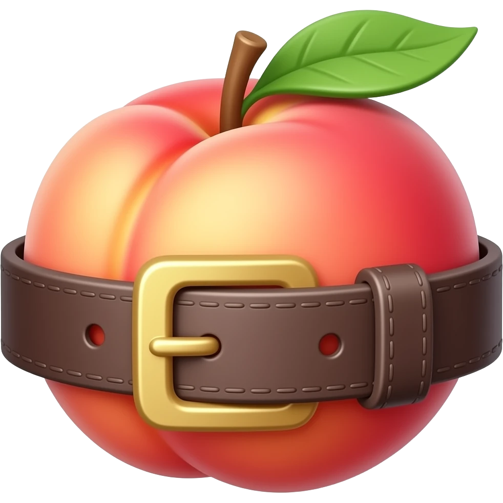 belt slapping peach emoji emoji