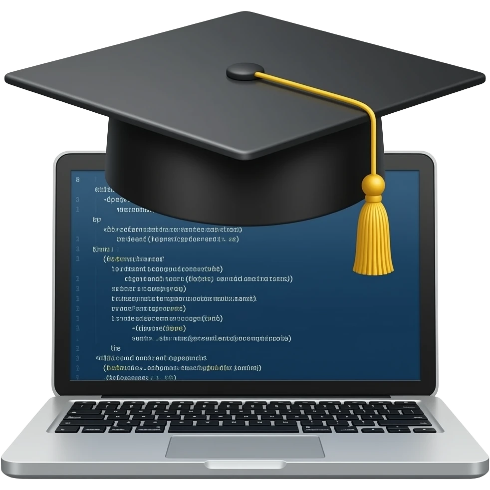 graduation cap coding and software development. emoji