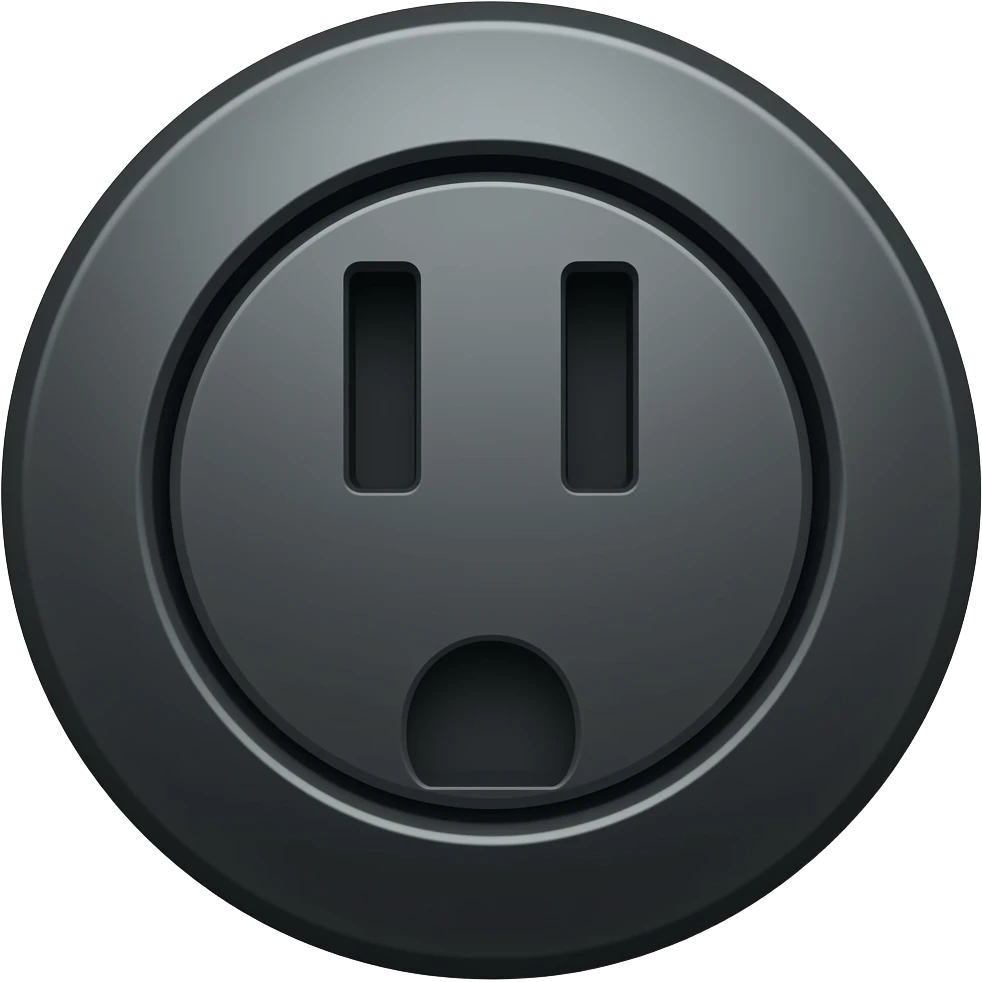 black plug round emoji