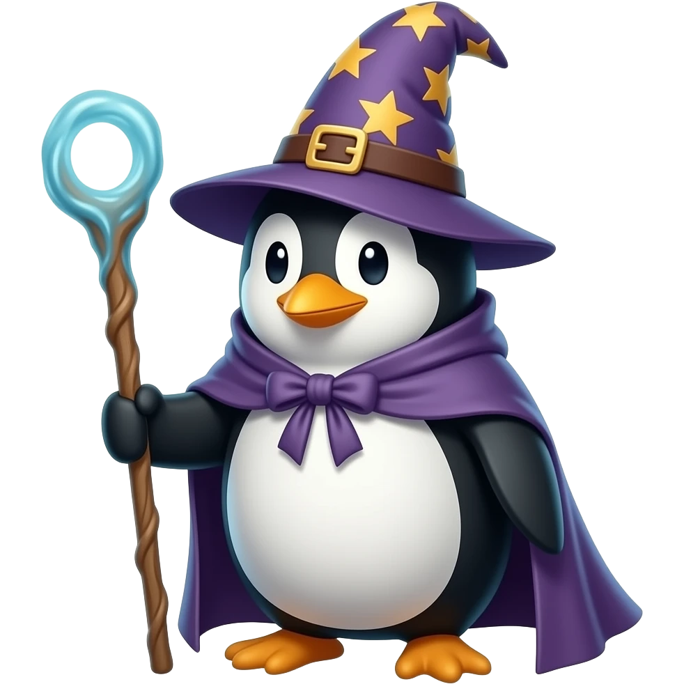 Penguin Wizard emoji