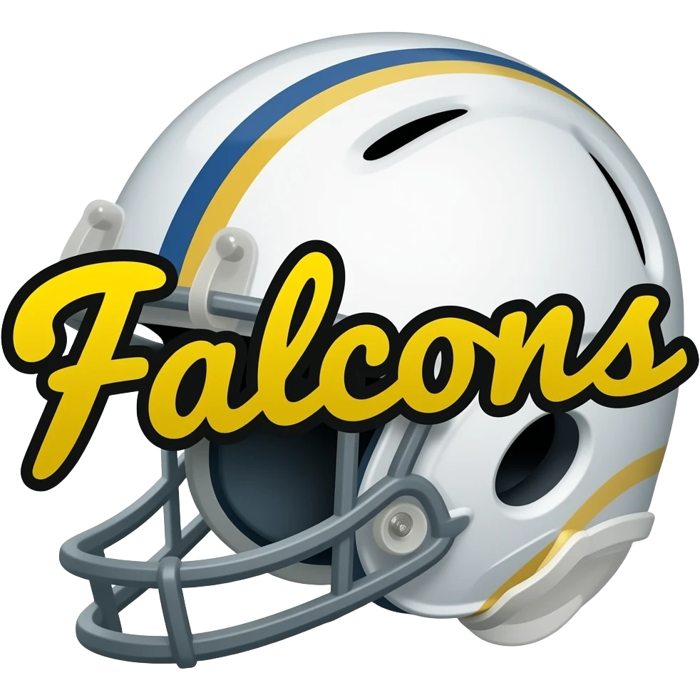 сделай черно желтую надпись где будет написано "Falcons" emoji