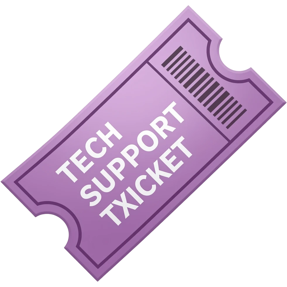 tech support ticket purple broken emoji