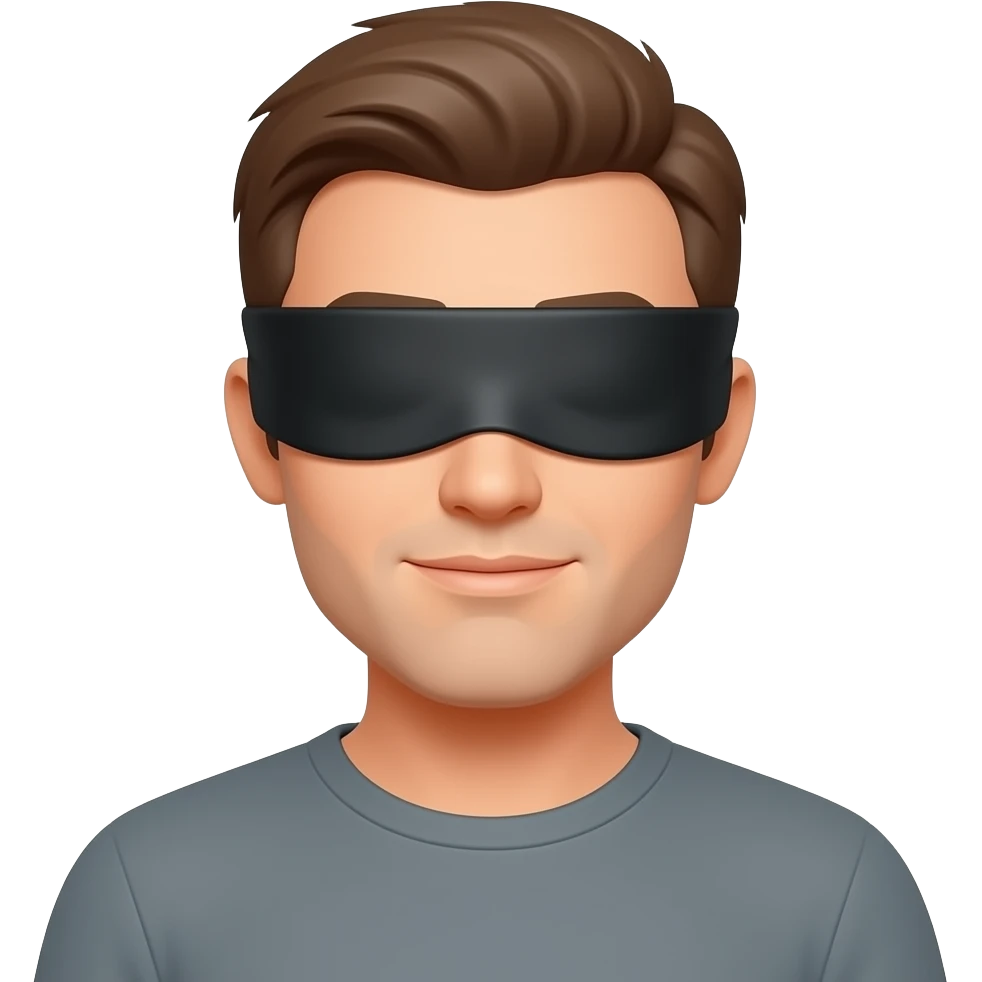 Make him wear a blindfold emoji