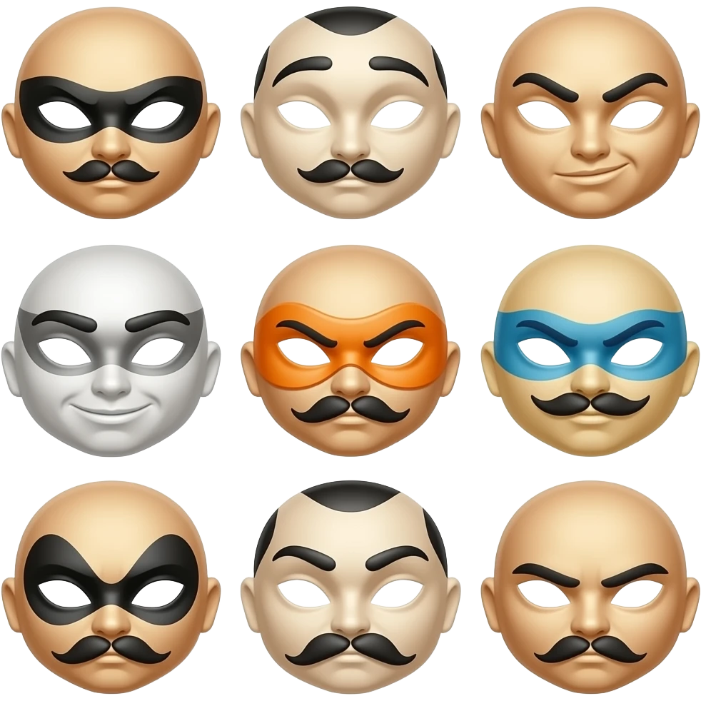 variedad de mascaras burlonas emoji