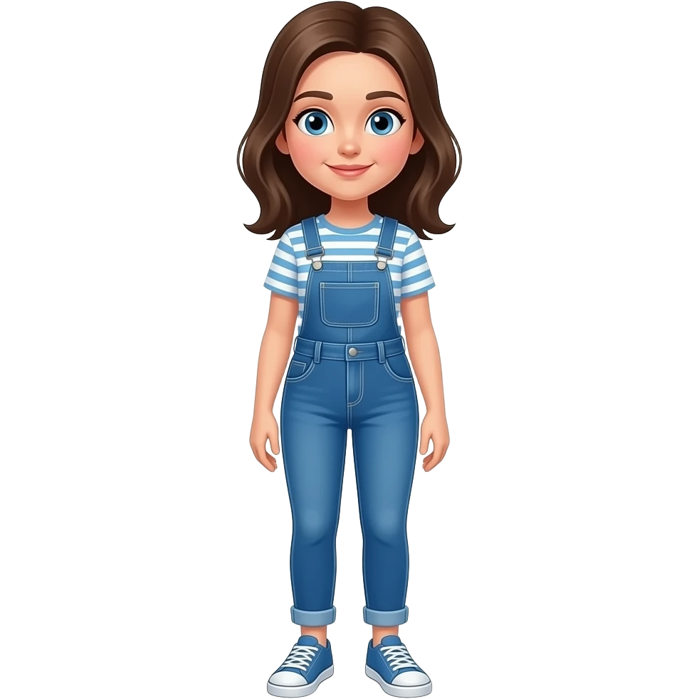 girl full body blue emoji