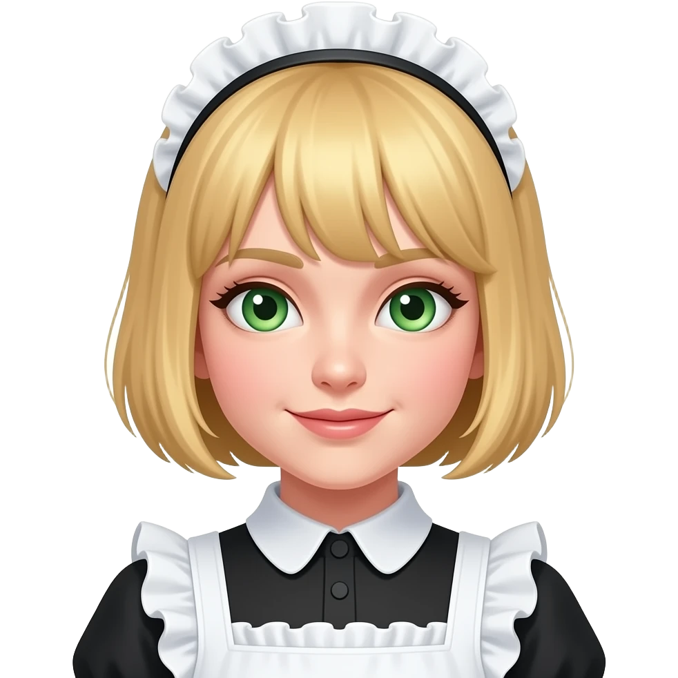 Green eyes maid blonde  shorthar emoji