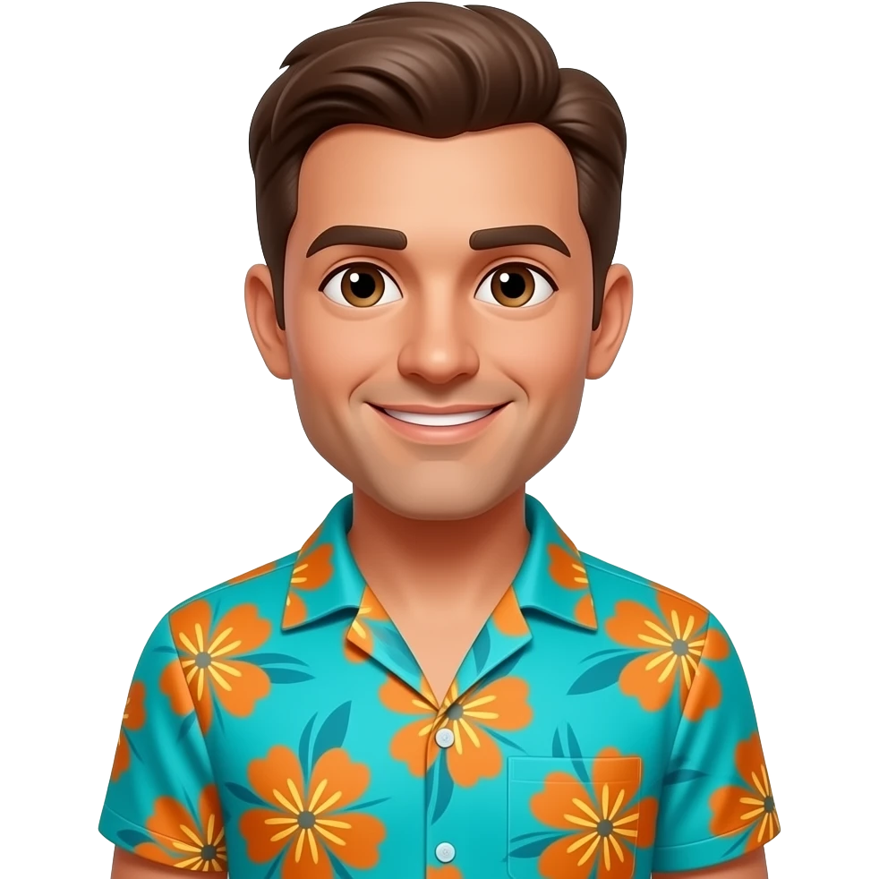 man in Hawaiian Shirt emoji