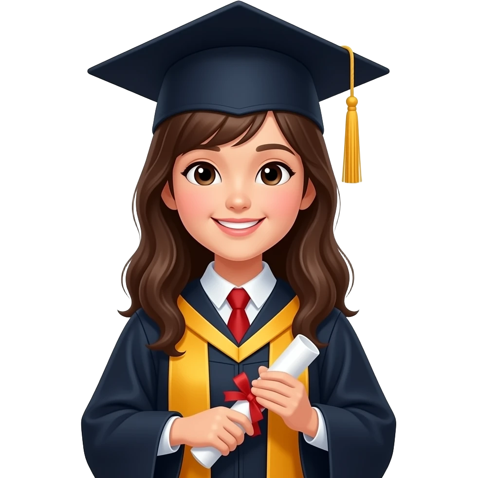 Graduating asian girl emoji