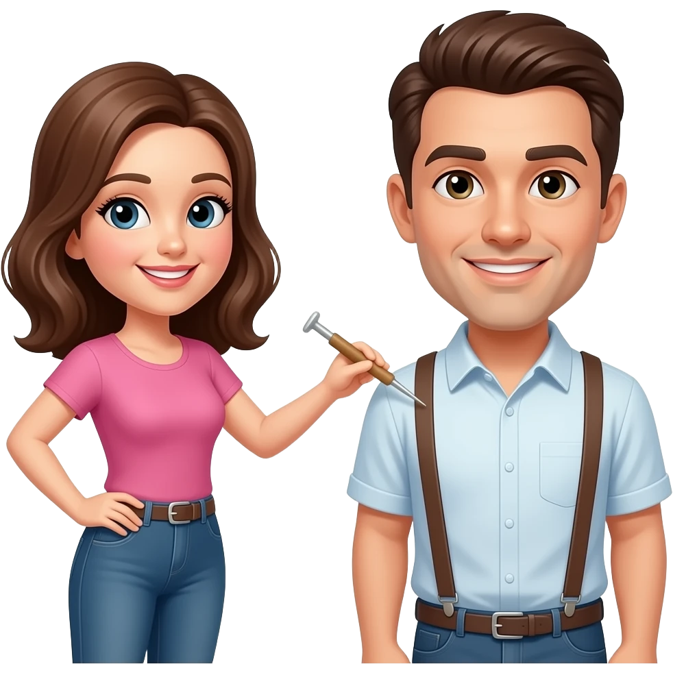 Woman pegging man emoji