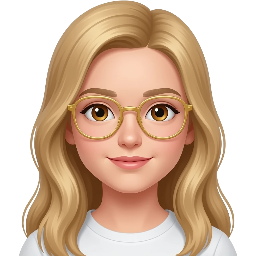 È una femmina ha i capelli biondi e lunghi  ha gli occhi marroni e ha gli occhiali oro ha 12 anni e adora il ACM Milan emoji