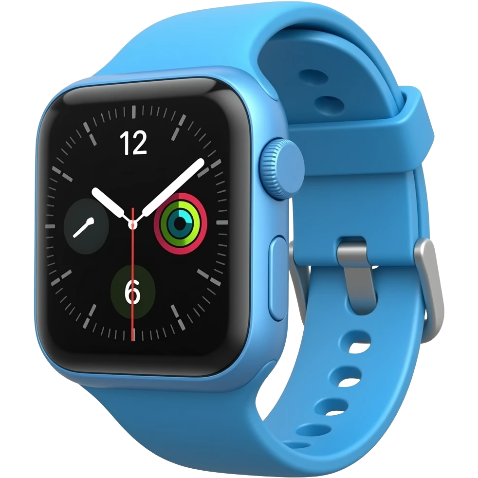 blue colour smart watch front facing emoji