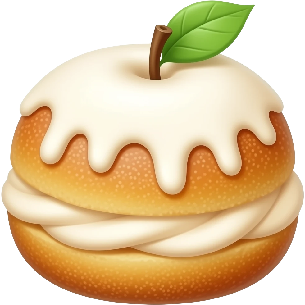 Beignet à la pomme et chantilly emoji