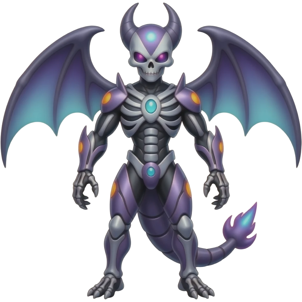 Shiny Badass Spectral Dusky Spooky Skull-faced Skeletal Cool Hot Stylish Handsome Alien-Salandit-Darkrai-Genesect-Monster-Fakémon-fusion (full body) emoji