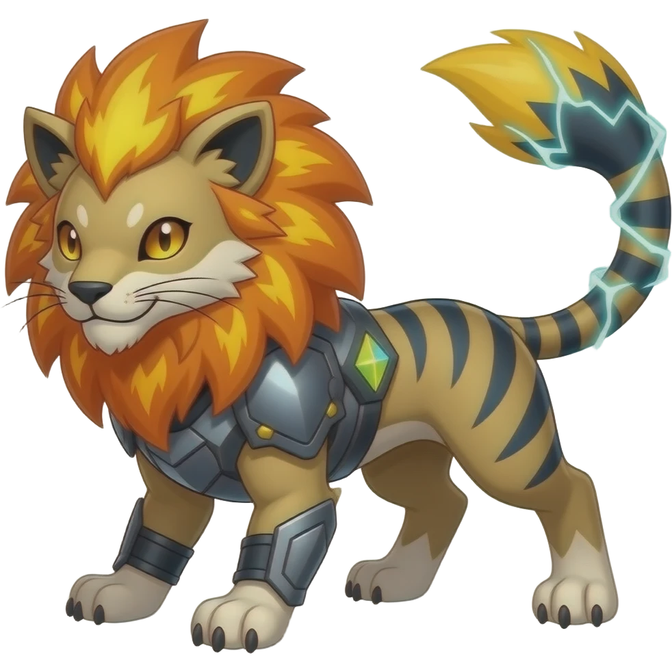 Pyroar-Furret-Shinx-Luxio-Luxray-Fakémon-hybrid emoji