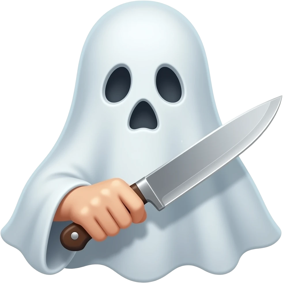 Ghost holding knife emoji