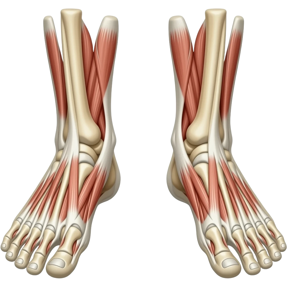 tops of human feet and ankles with detailed anatomical representation ...