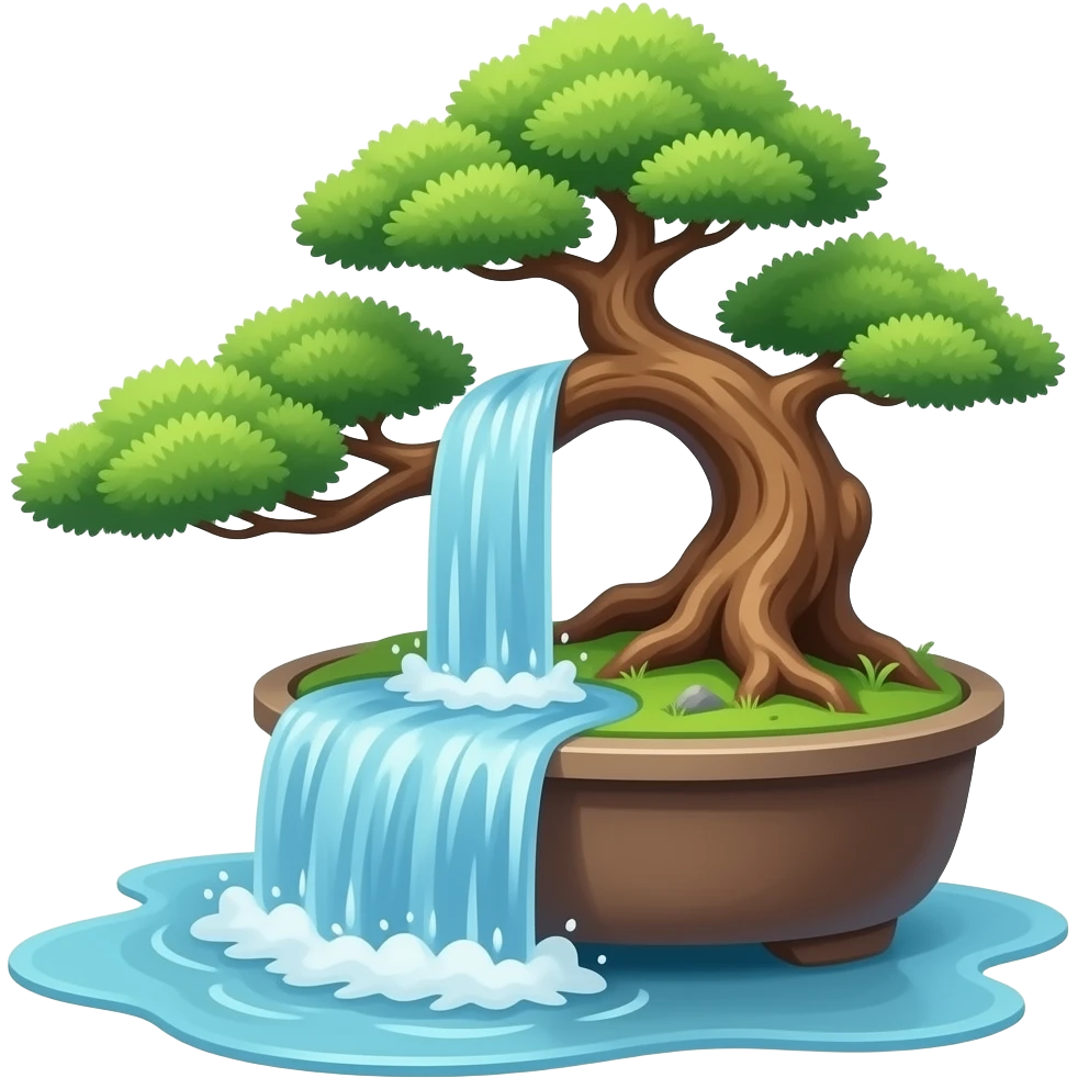 bonsai gevormd als cascadee emoji