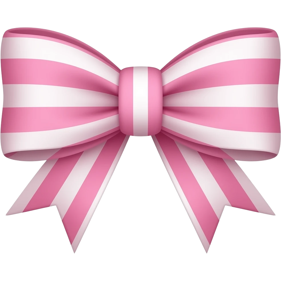 Pink striped bow emoji