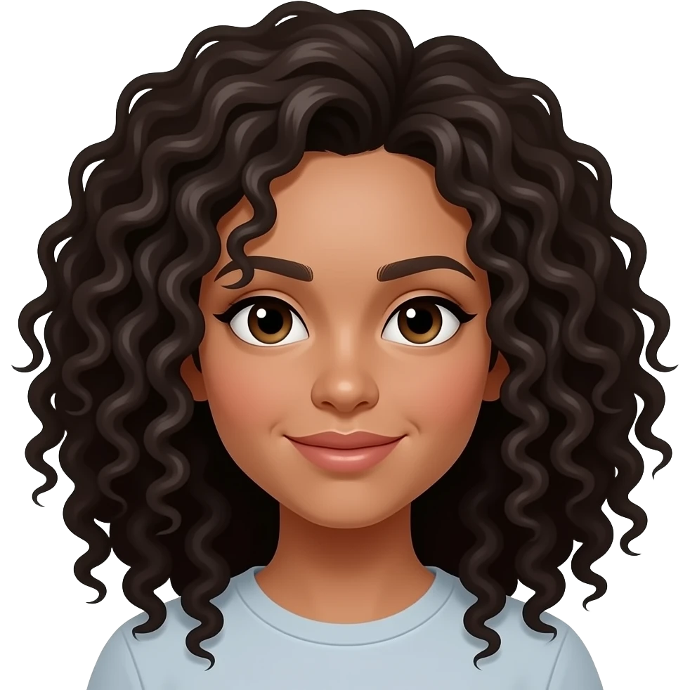 More curly dark hair emoji