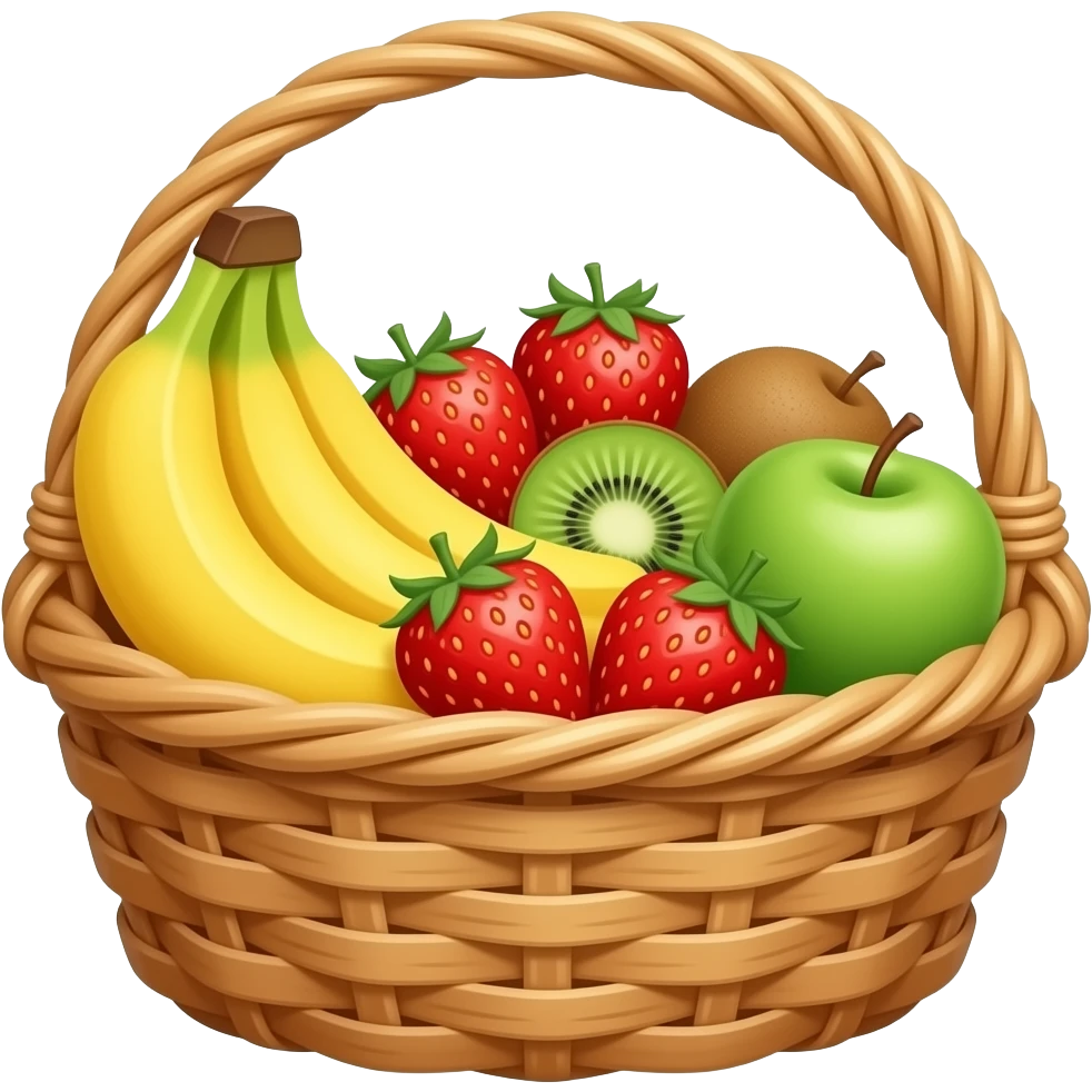 34 fruits banana, strawberry,kiwi,apple emoji