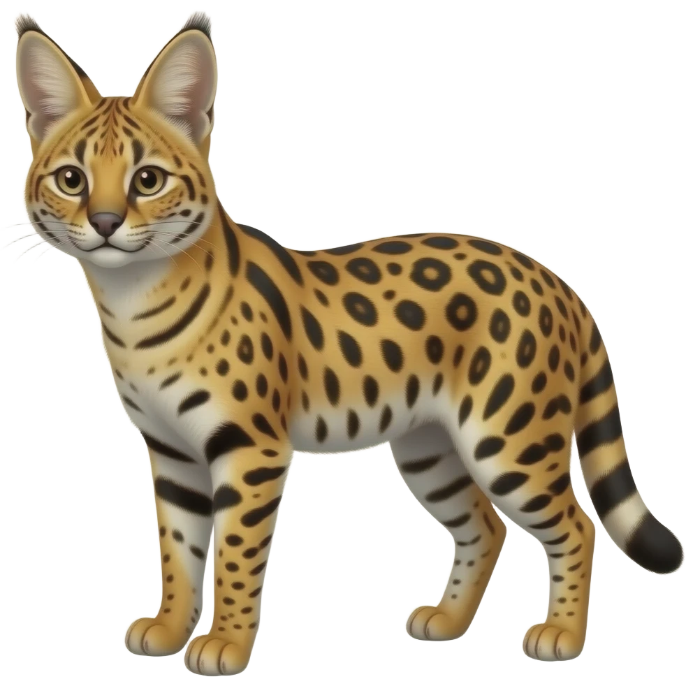 Rishboland Tiger-Leopard-Serval-hybrid, full body emoji