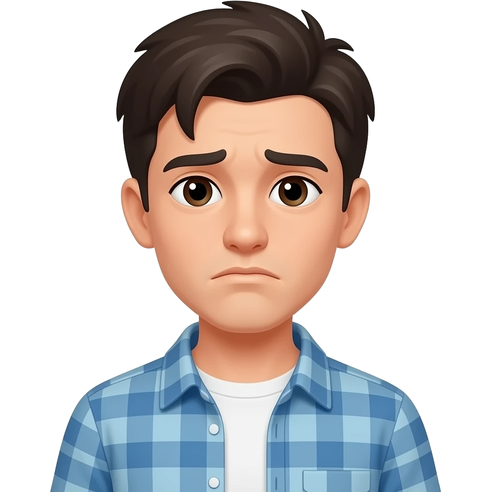 sad young person renting a flat emoji