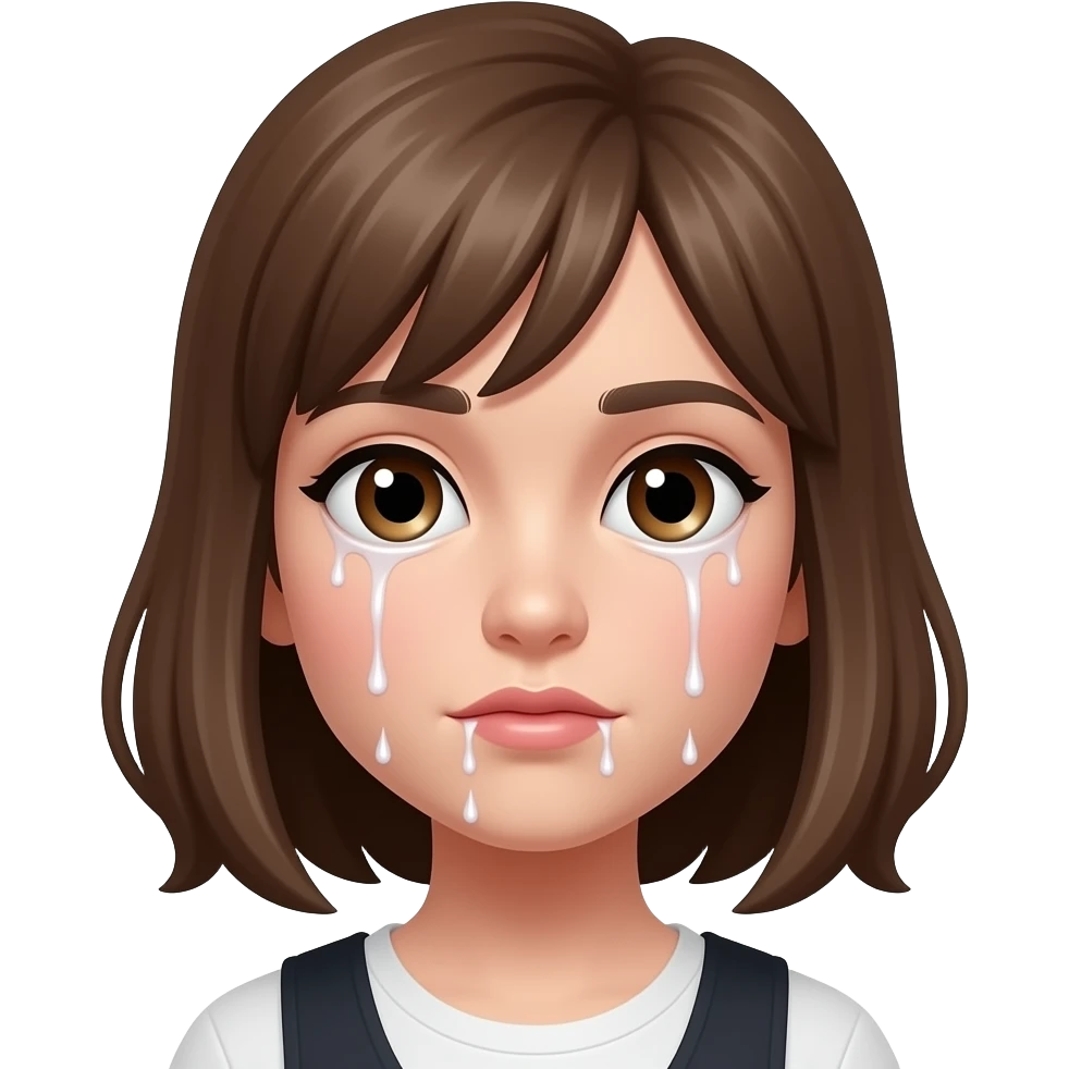 girl with cum dripping from face emoji
