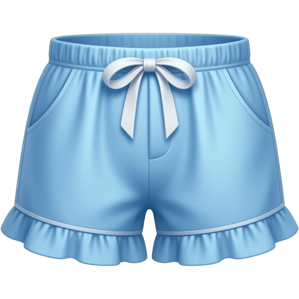 blue girly and realistic pyjama short with ruffles emoji