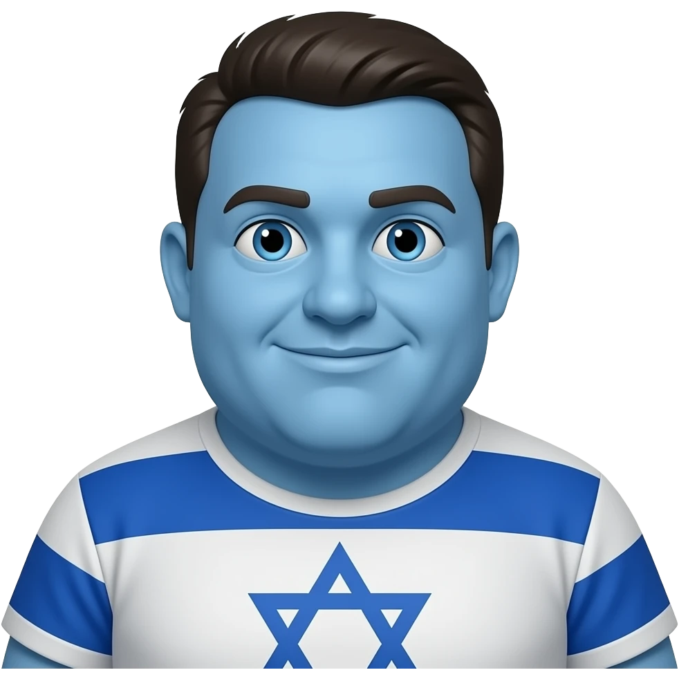 proud obese fat blue skinned israeli man emoji