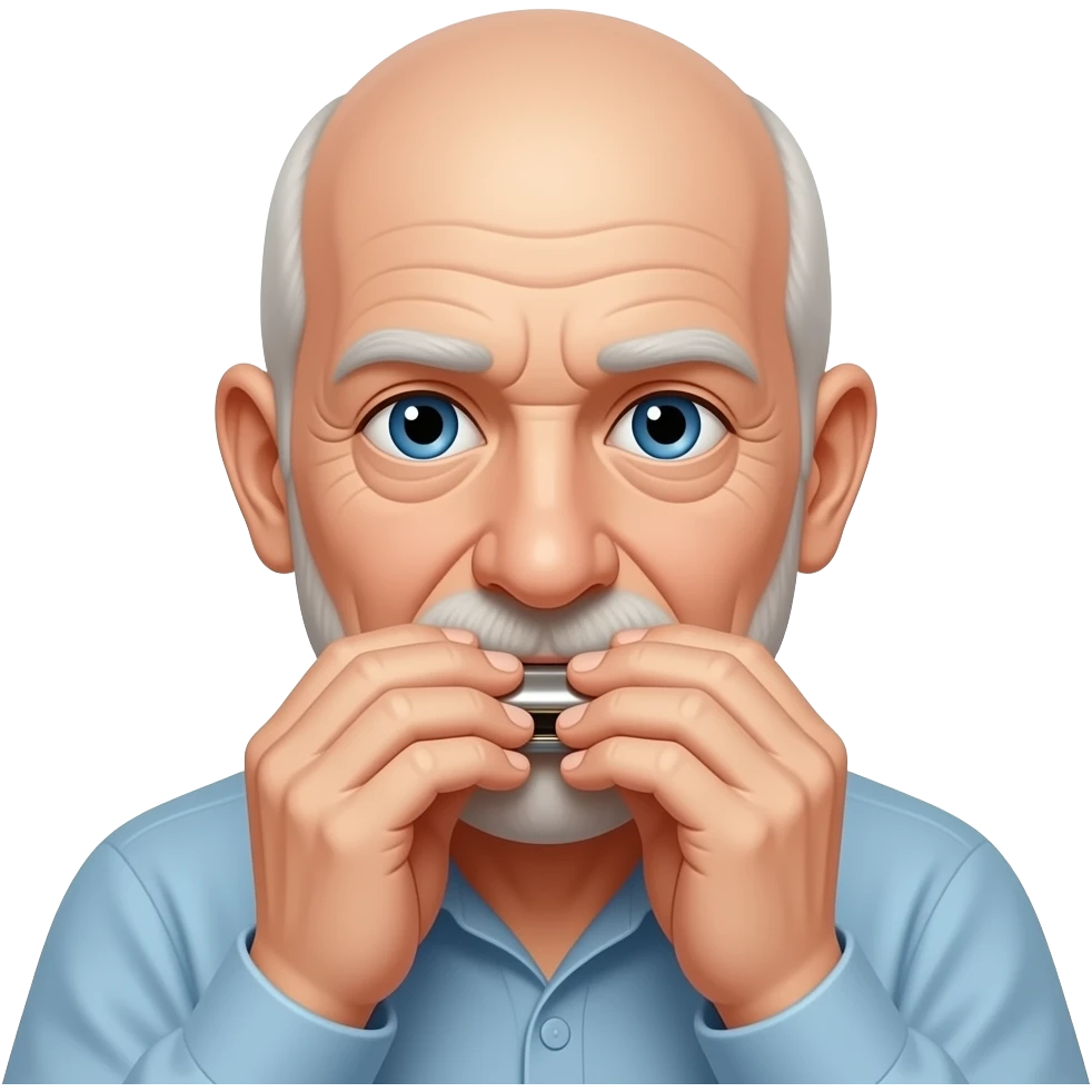 harmonica old man without hair emoji